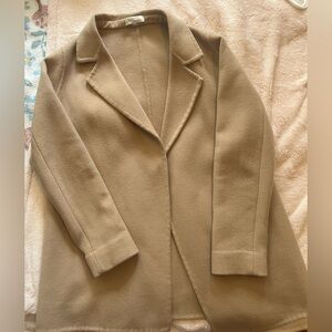 Babaton Camel Tan Wool-Blend Trench Coat